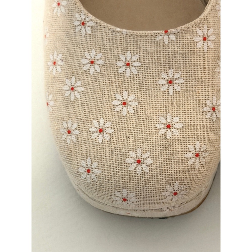 Madden Girl Floral Mary Jane Shoes Sz 9.5 Daisy Floral Platform Block Heel Retro - Picture 7 of 12